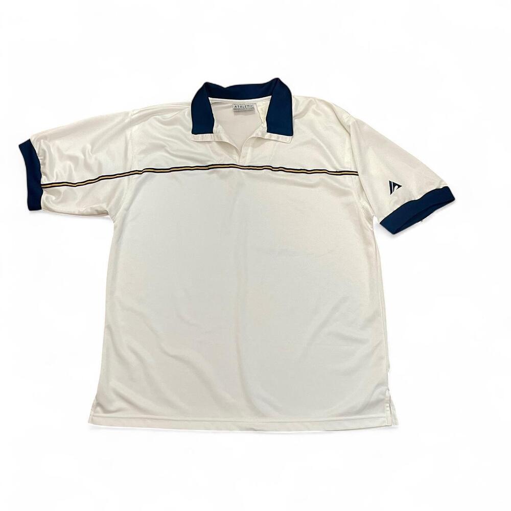 Y2k Athletic Works Men's White Polo Shirt - Size L/XL